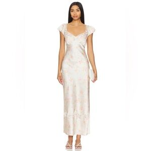 NWT FREE PEOPLE Butterfly Babe Maxi Dress size L Cream Combo
